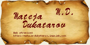 Mateja Dukatarov vizit kartica